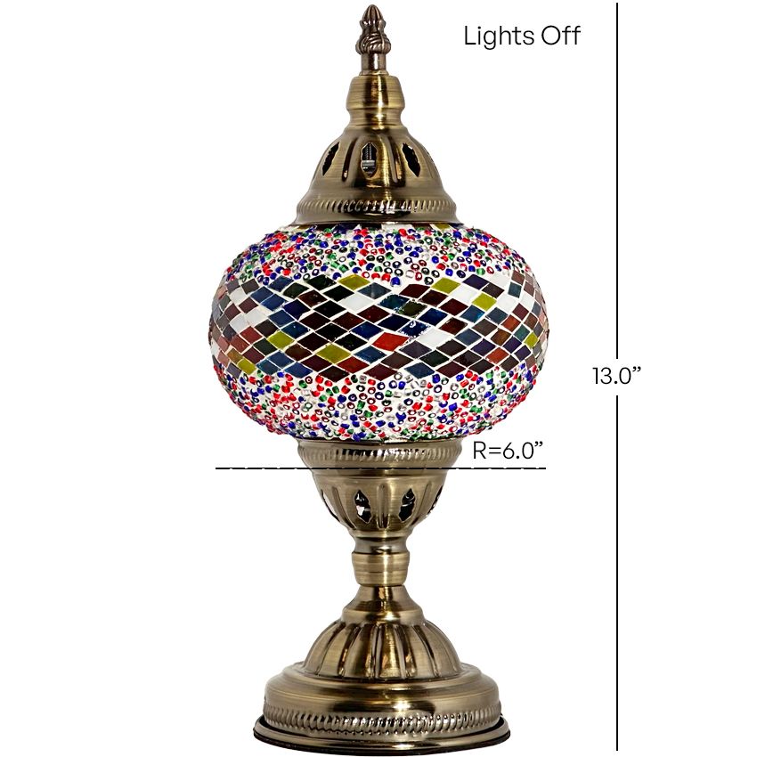 Color Spectrum mosaic glass table lamp — size and dimensions