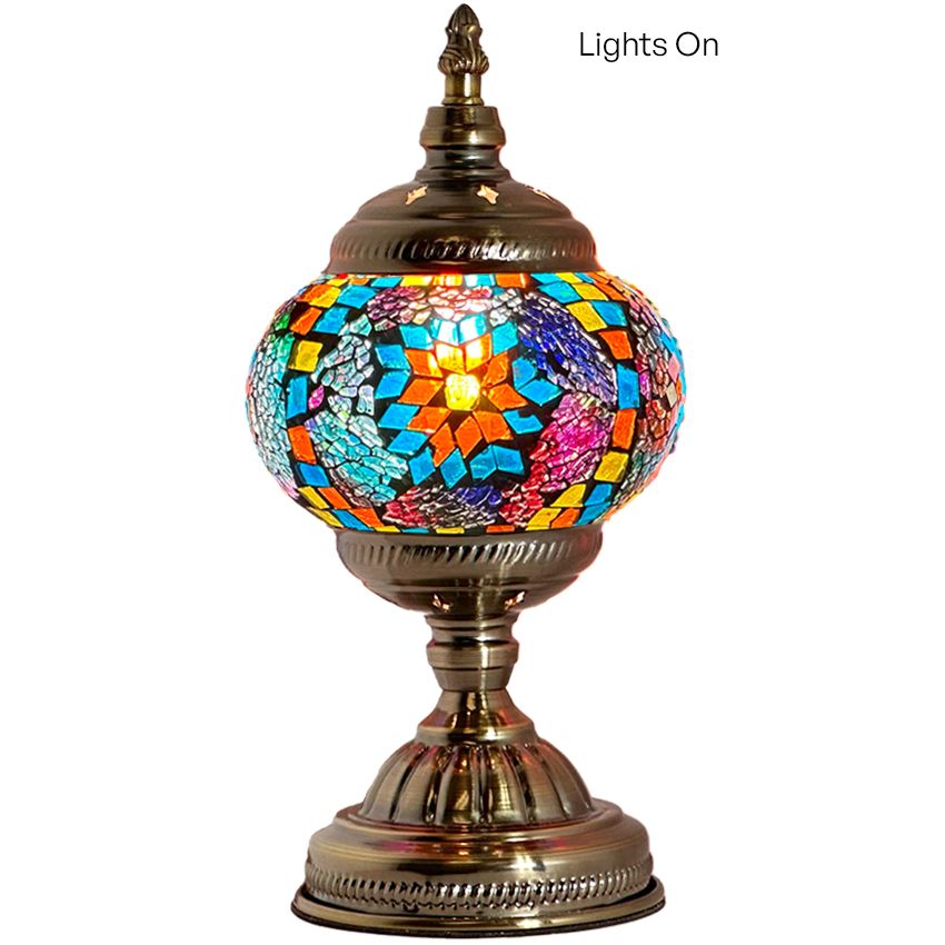 Azure Rainbow mosaic glass table lamp — size and dimensions