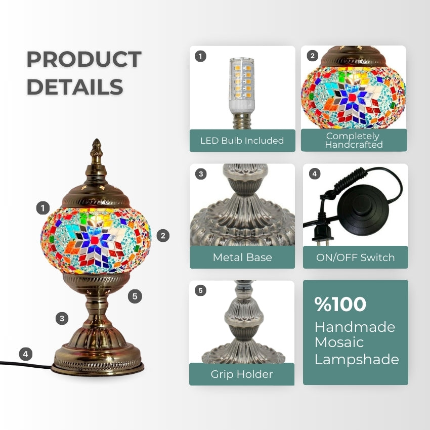 Prismatic Artistry mosaic glass table lamp — setup guide