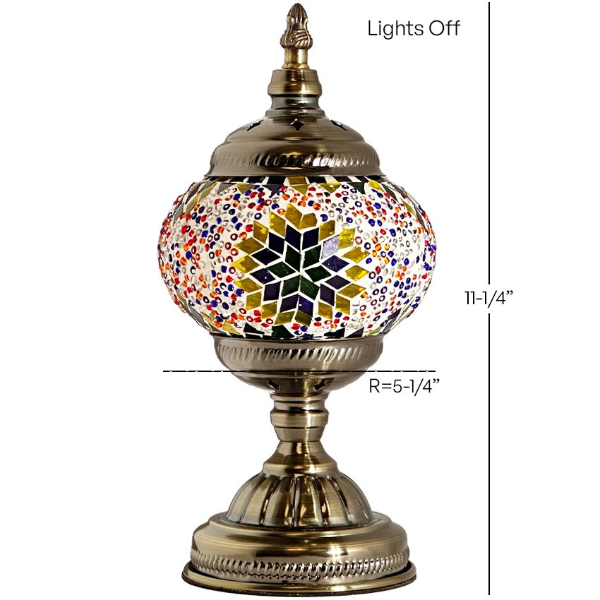 Sunset Aura mosaic glass table lamp — size and dimensions