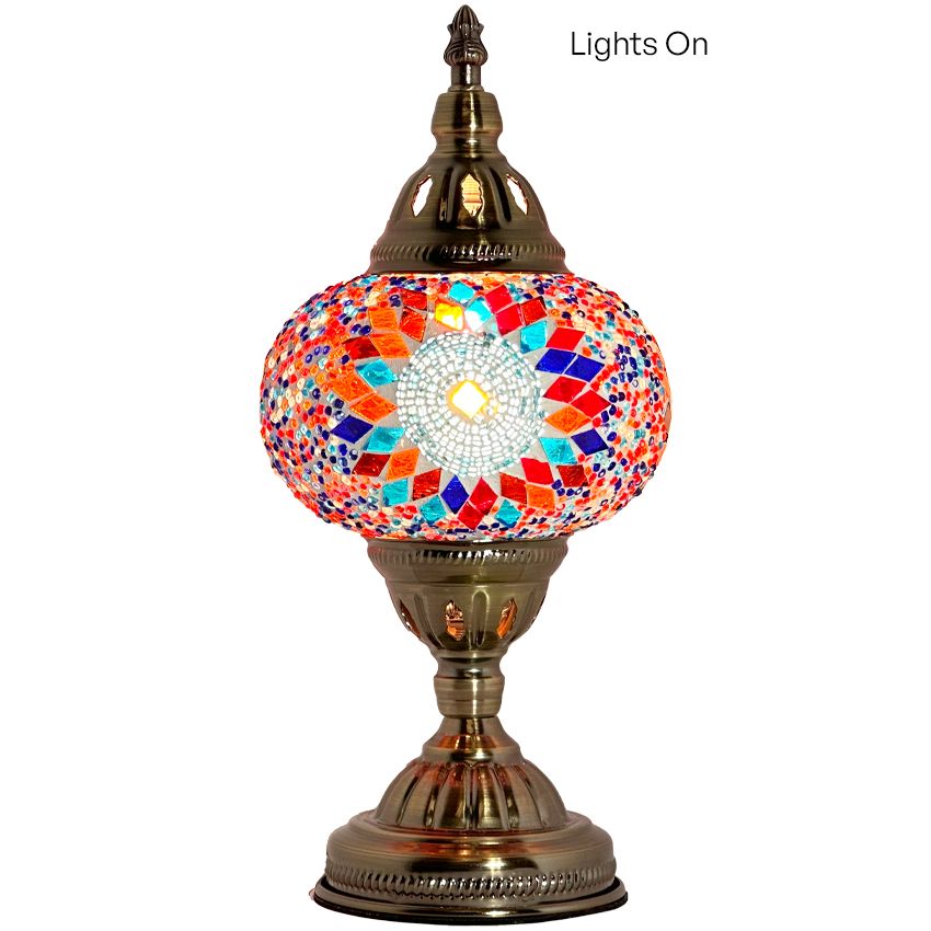 Sunflower Radiance mosaic glass table lamp — detail view