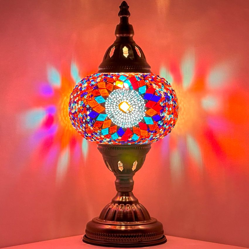 Sunflower Radiance mosaic glass table lamp — size and dimensions