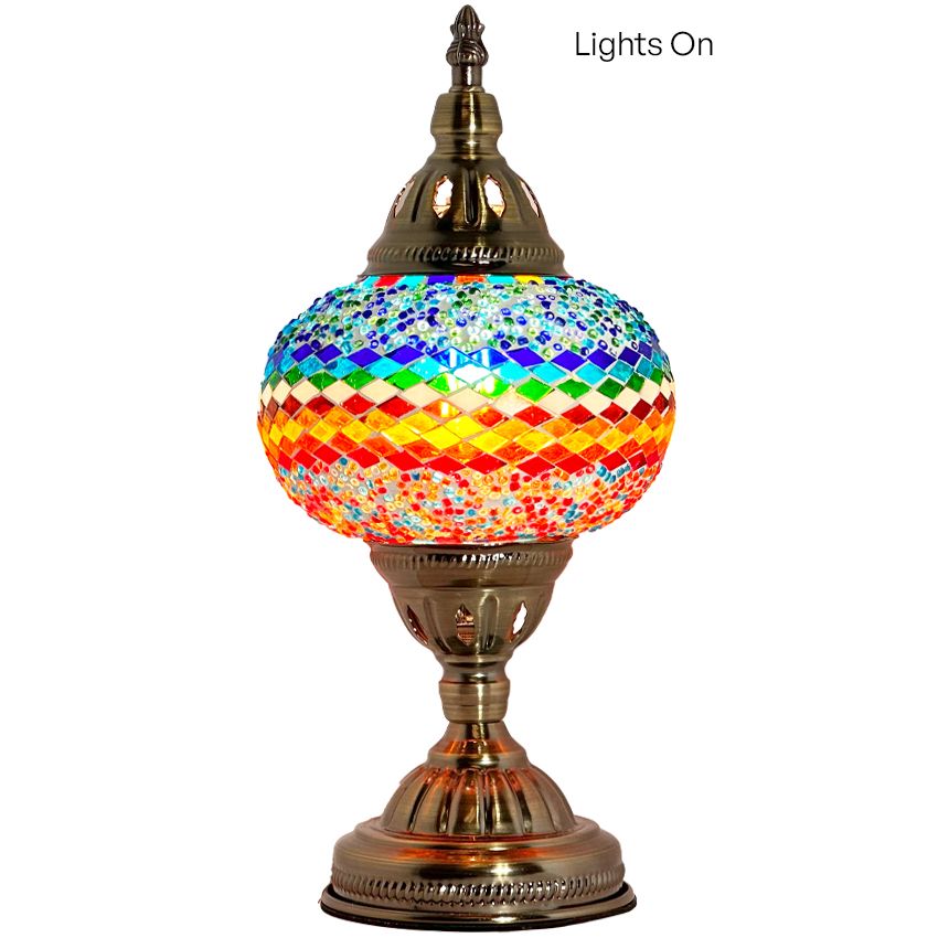 Wave of Colors mosaic glass table lamp — detail view