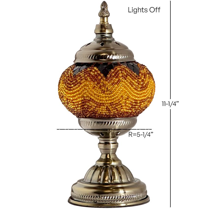 Desert Mirage mosaic glass table lamp — detail view