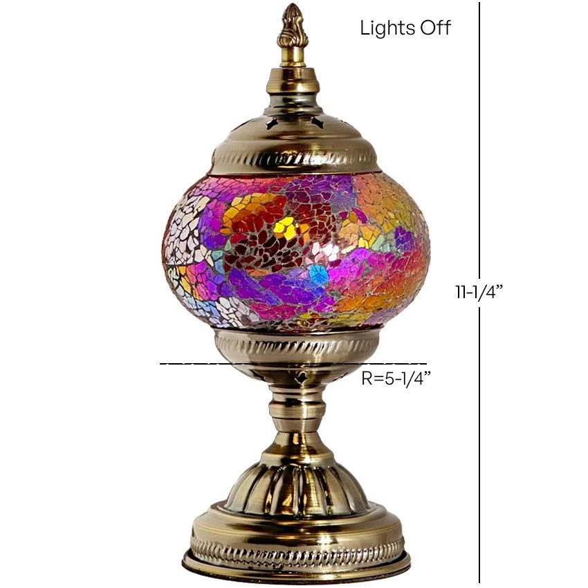 Ruby Radiance mosaic glass table lamp — size and dimensions