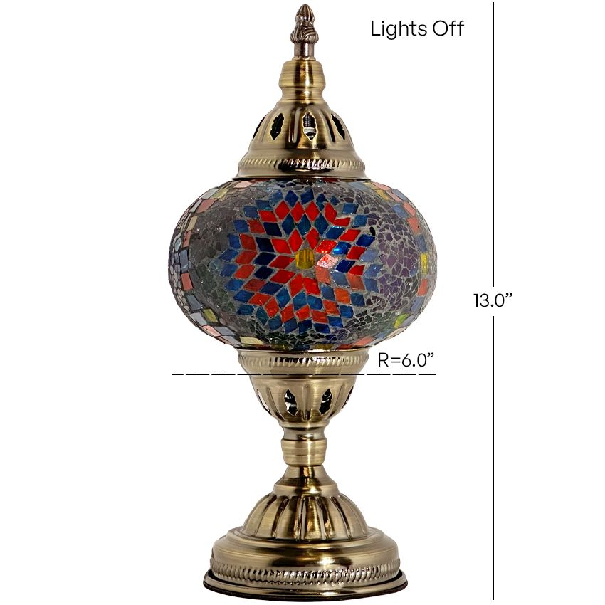 Ottoman Charm: Turkish Delight Lamp with Sunflower Mosaic