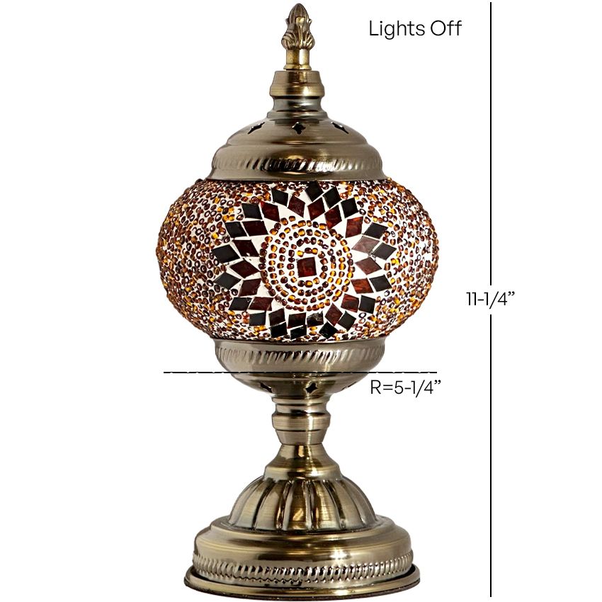 Sunset Glow mosaic glass table lamp — size and dimensions