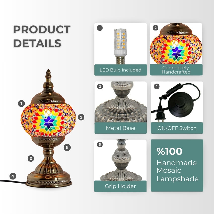 Kaleidoscope Dreams mosaic glass table lamp — setup guide
