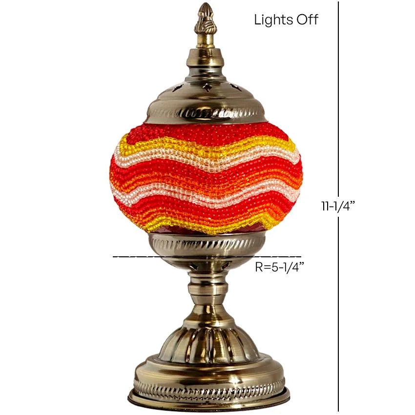Golden Sands mosaic glass table lamp — size and dimensions