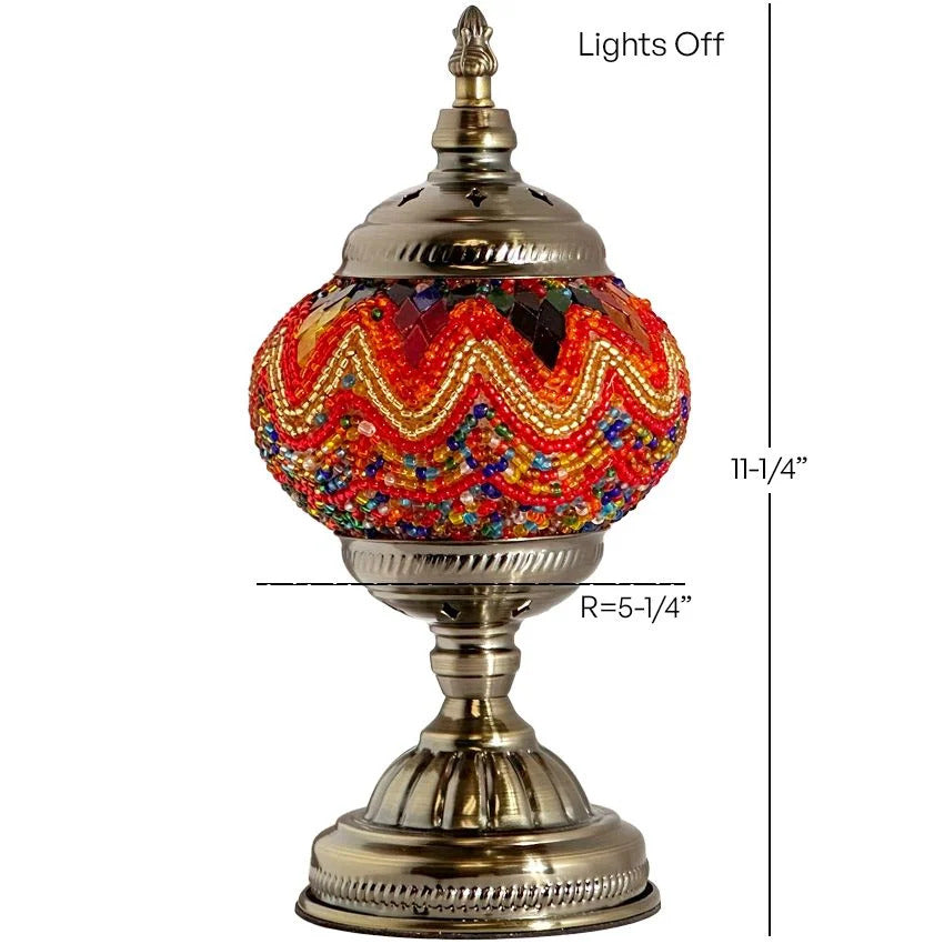 Fiery Echoes mosaic glass table lamp — size and dimensions
