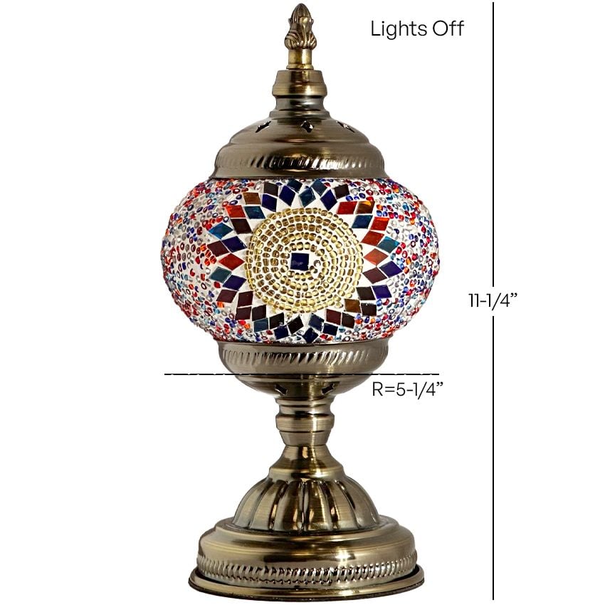 Prismatic Fantasy mosaic glass table lamp — size and dimensions
