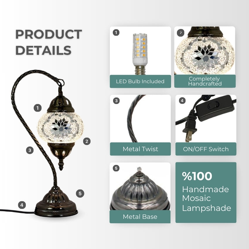 Ethereal Flora mosaic glass table lamp — setup guide