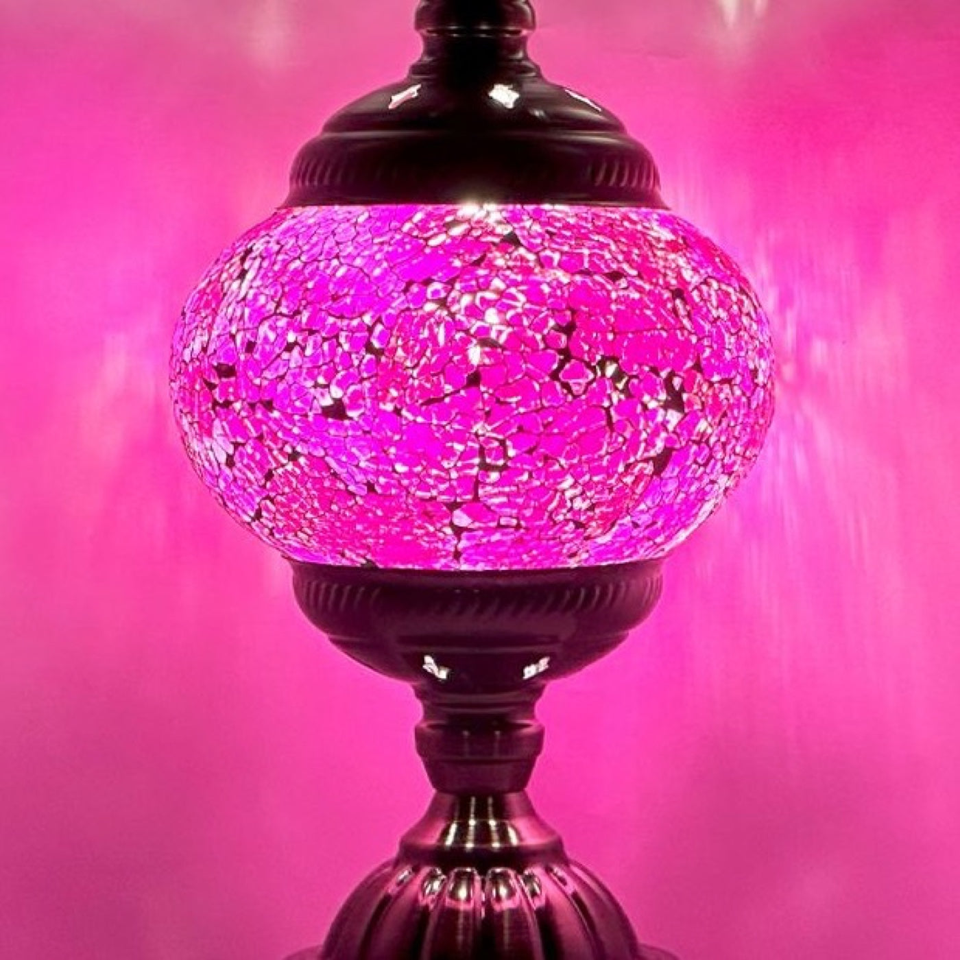 Amethyst Hues mosaic glass table lamp — close-up of the hand-cut mosaic glass