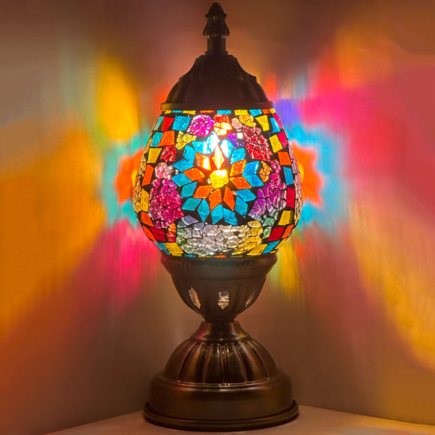 Blue Petal Mosaic Bedside Lamps