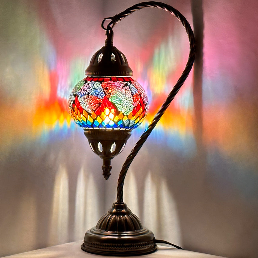 Rainbow Swan Neck Turkish Lamp with Goose Neck Style
