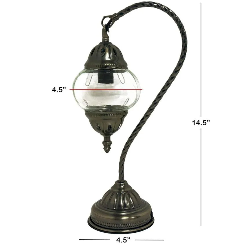 DIY Mosaic Lamp Set - Colorful Road Pattern Swan Neck Turkish Lamp — dimensions guide
