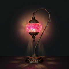 Elegant Lavender: Purple Turkish Lamp with Swan Neck
