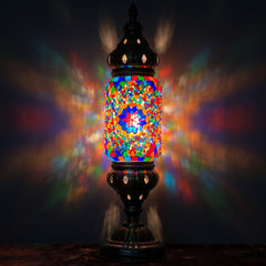 Floral Turkish Lamp in Blue & Purple - Unique Cylindrical Design