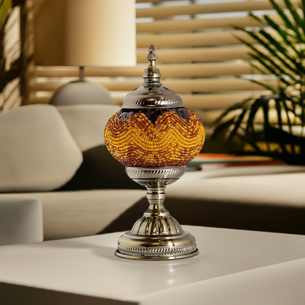 Desert Mirage mosaic glass table lamp — size and dimensions