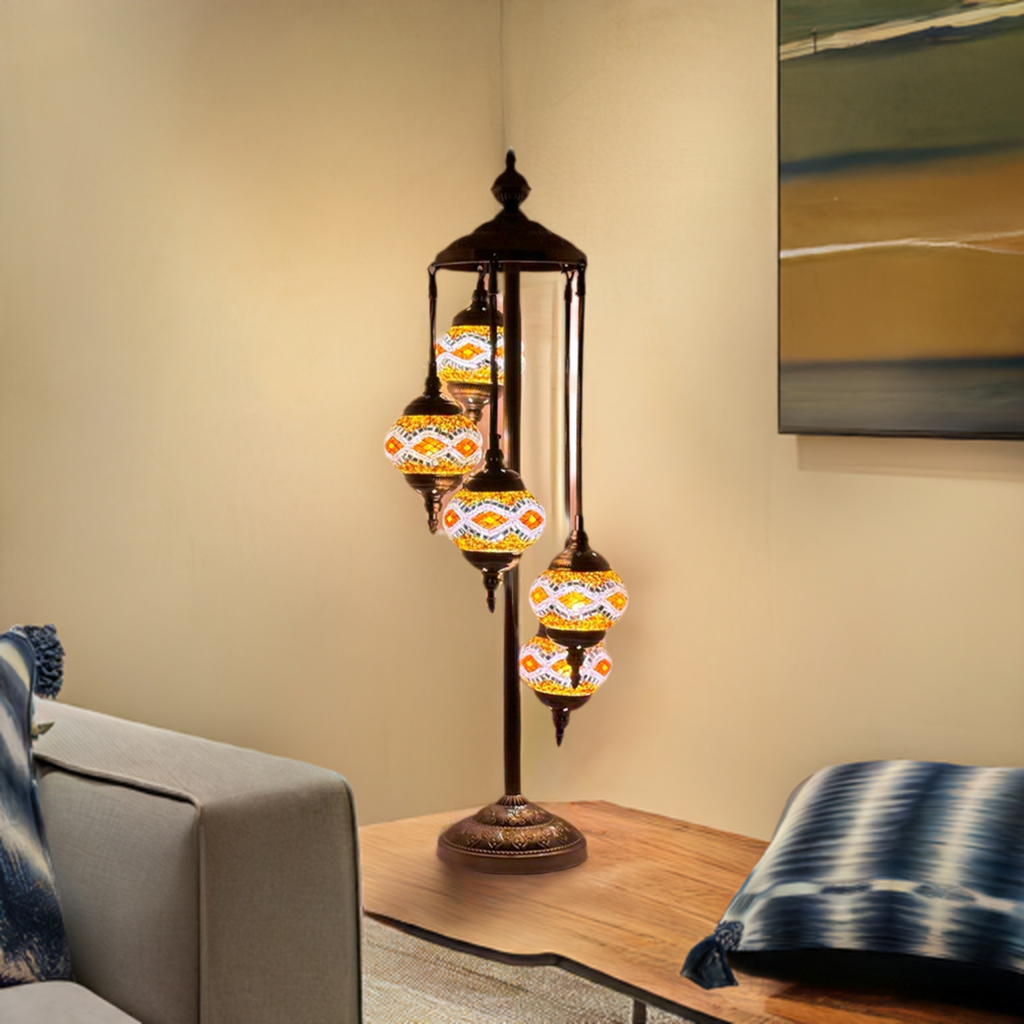 Golden Sparkle mosaic glass table lamp — size and dimensions