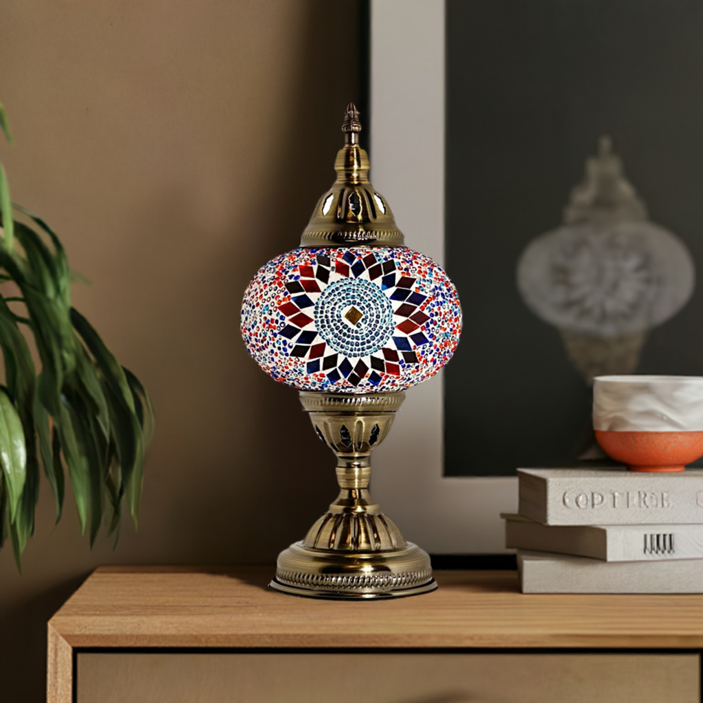 Sunflower Radiance mosaic glass table lamp — handmade craftsmanship
