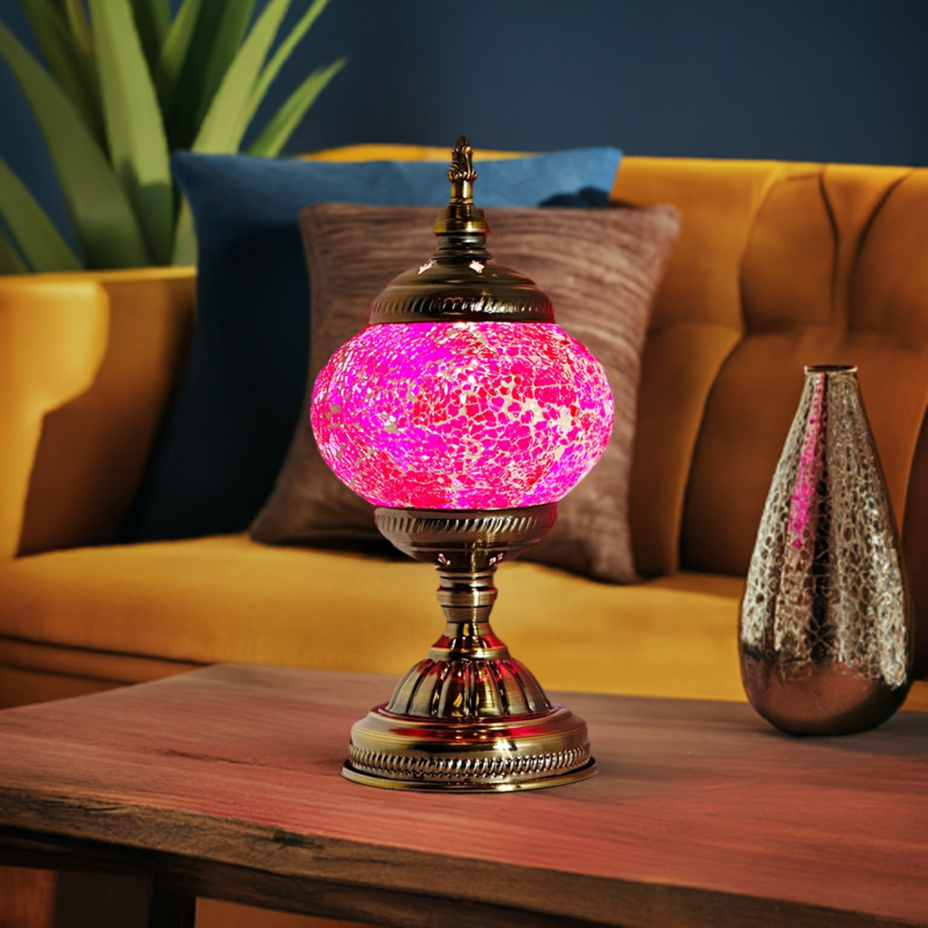 Amethyst Hues mosaic glass table lamp — setup guide