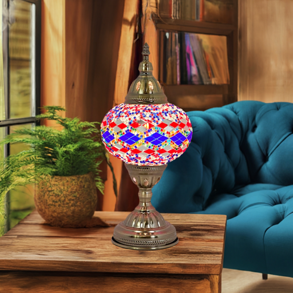 Lavender Twilight mosaic glass table lamp — setup guide