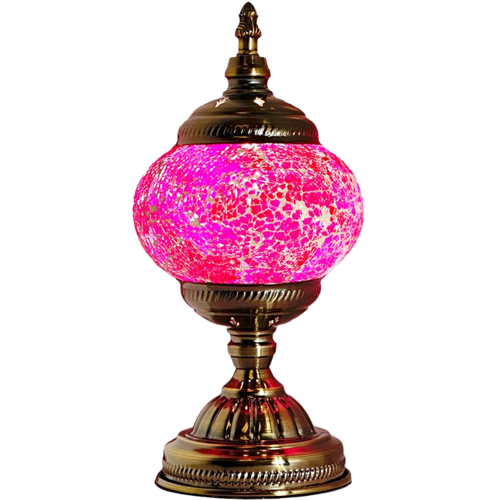 Amethyst Hues mosaic glass table lamp — detail view