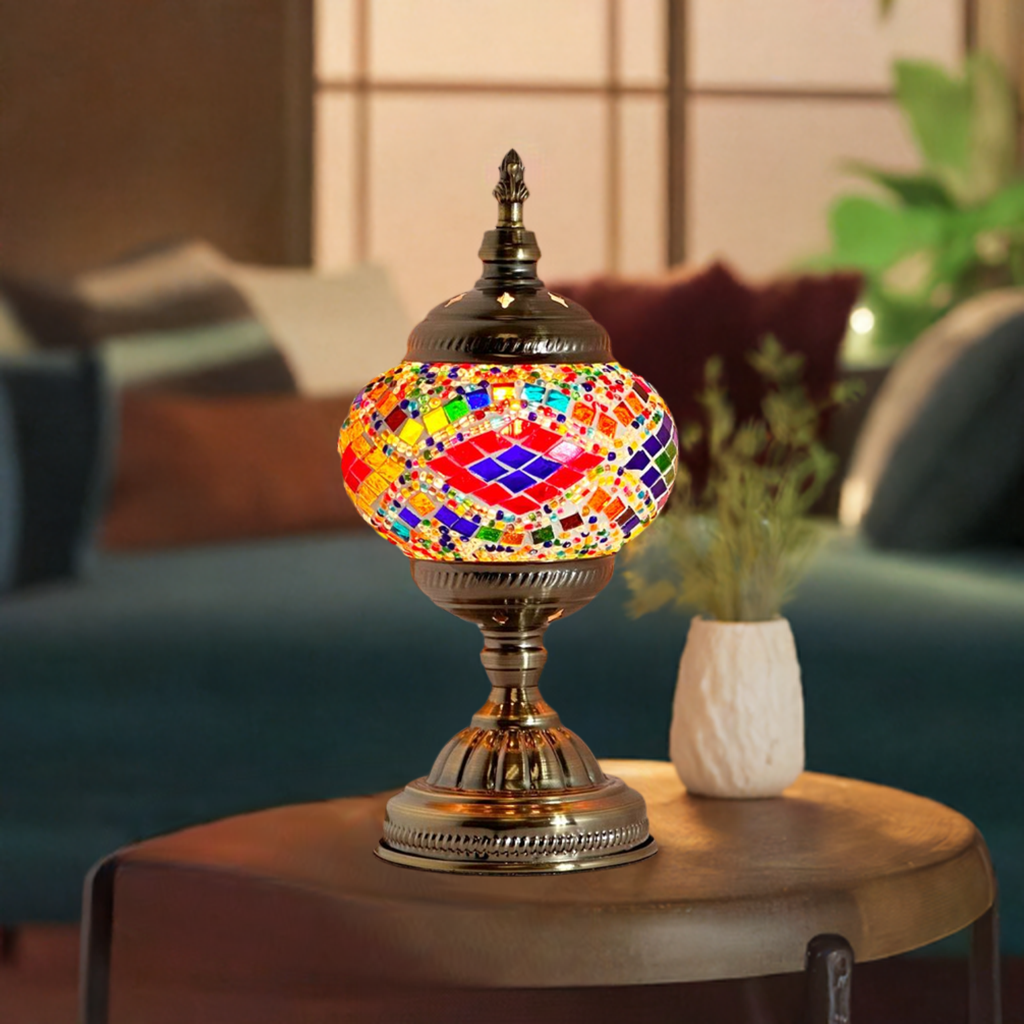 Rainbow Harmony: Moroccan-Style Mosaic Table Lamp