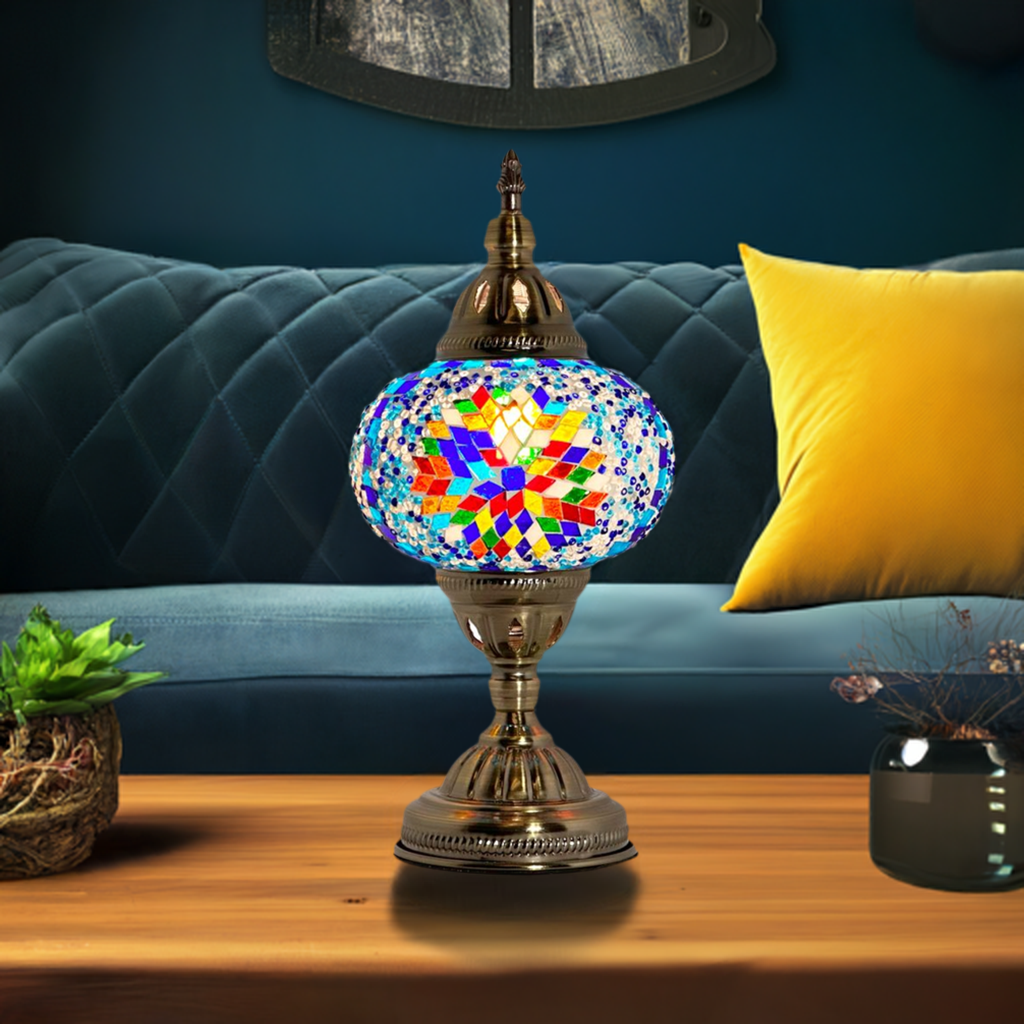 Coral Bloom mosaic glass table lamp — setup guide