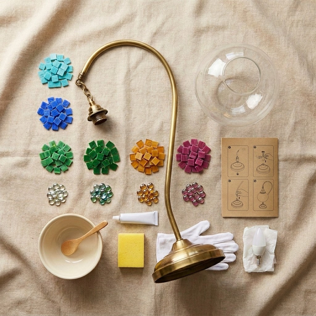 [kitgal] Everything included in the swan neck mosaic lamp kit