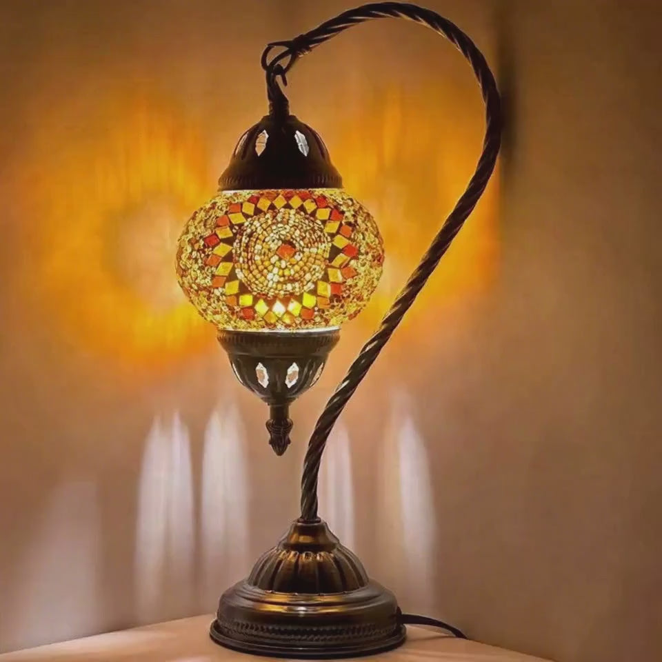 360-degree view of the Marrakech Nights mosaic glass table lamp