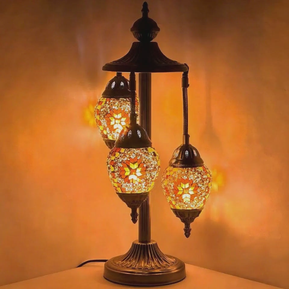 360-degree view of the Citrus Charm mosaic glass table lamp