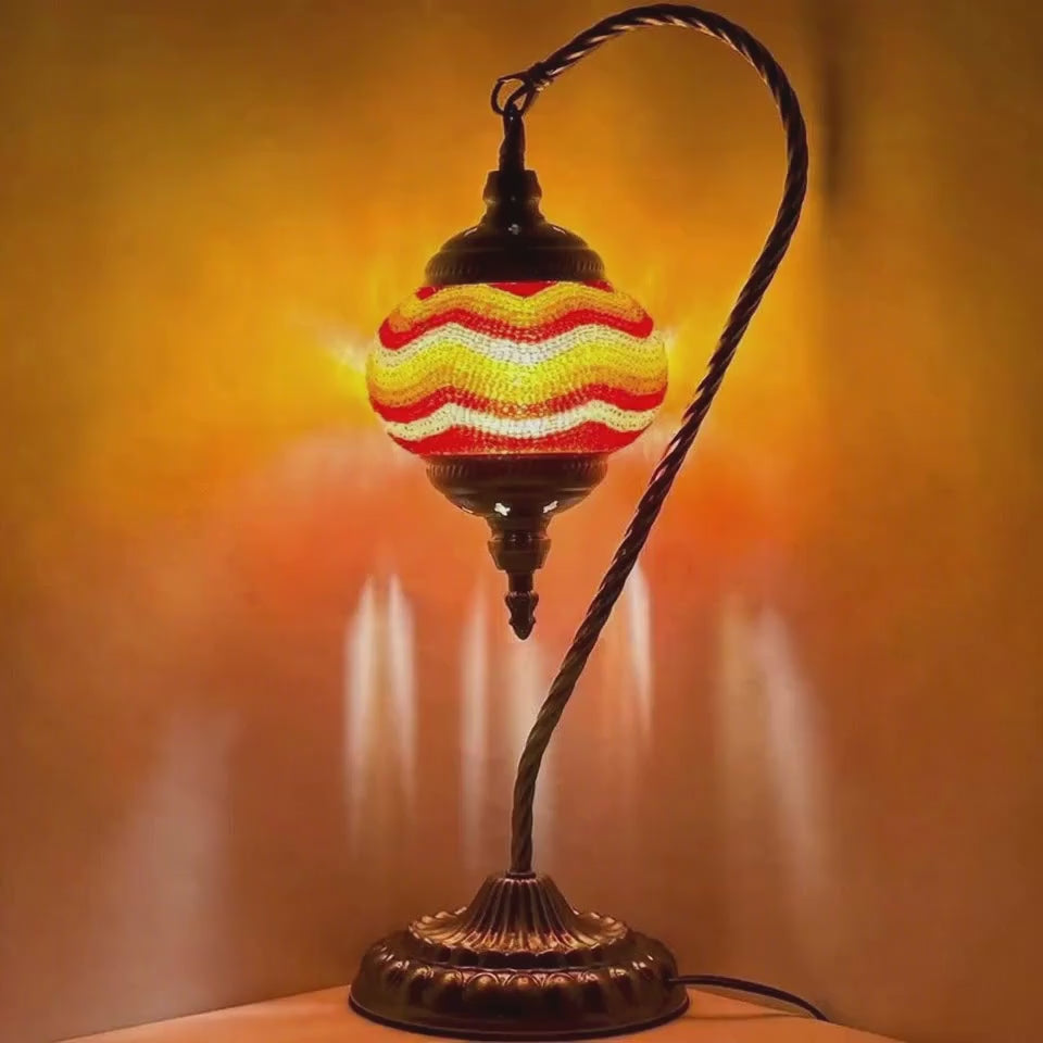 360-degree view of the Citrus Radiance mosaic glass table lamp