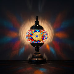 Prismatic Fantasy: Vivid Rainbow Mosaic Turkish Lamp