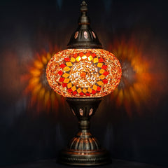 Retro Elegance: Orange Blossom Mosaic Vintage Lamp
