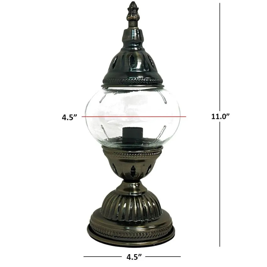 DIY Mosaic Lamp Set - Hot'n Cold Flower Pattern on Round Ball Table Lamp — dimensions guide