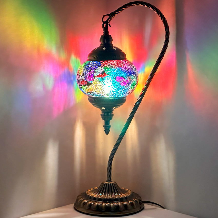 Rainbow Clouds Swan Neck Moroccan Mosaic Lamps
