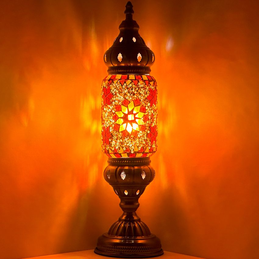 a lamp that is sitting on a table