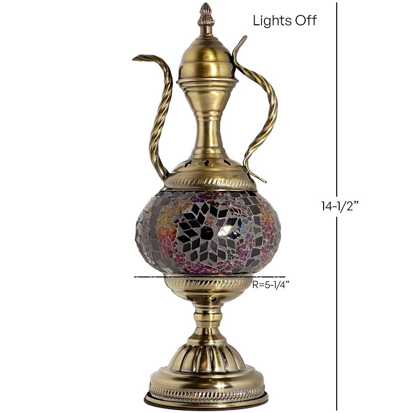 a brass vase with a mosaic design on it