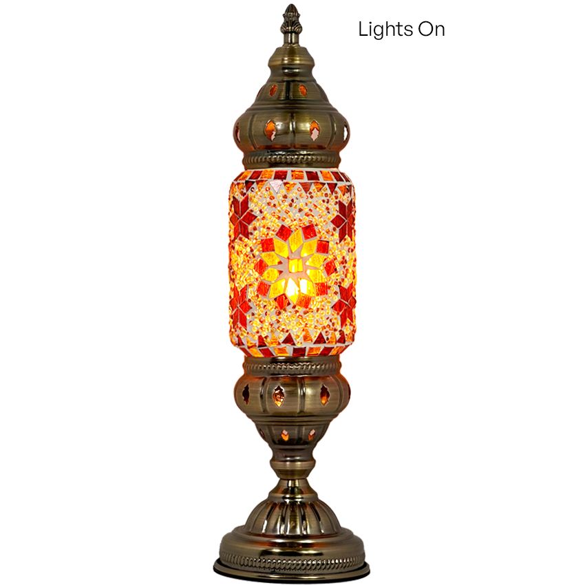 a lamp that is on top of a table