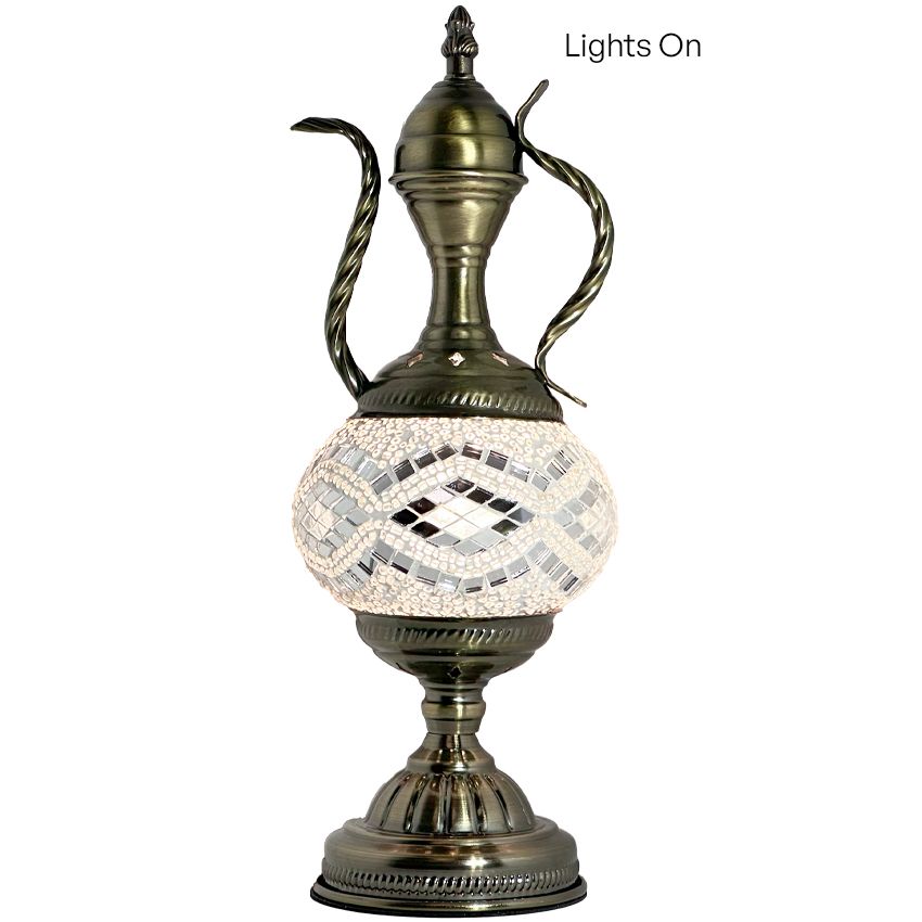 a lamp that is sitting on top of a table