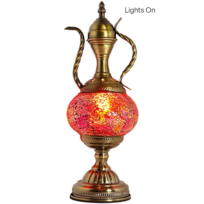 a lamp that is sitting on top of a table