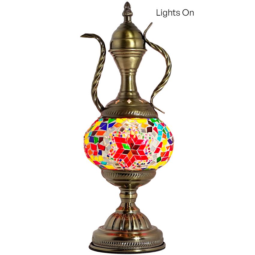 a vase with a colorful mosaic design on it