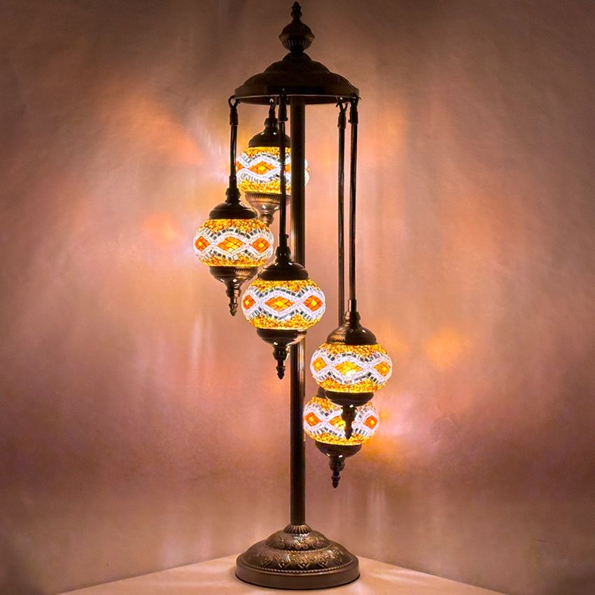 a lamp that is on top of a table