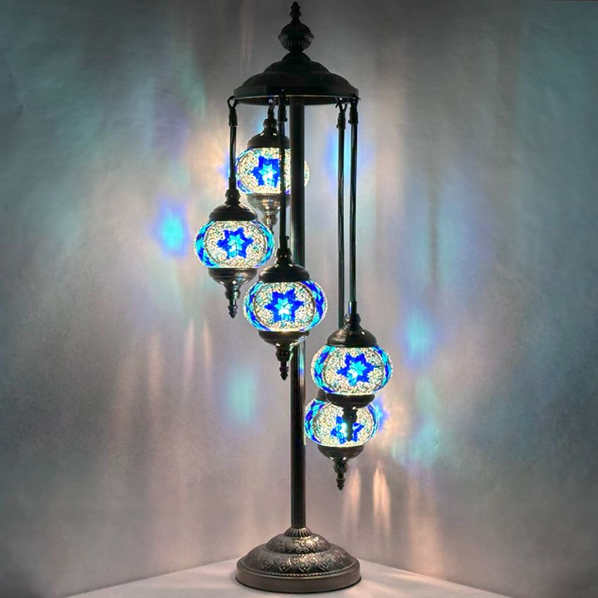 a lamp that is on top of a table