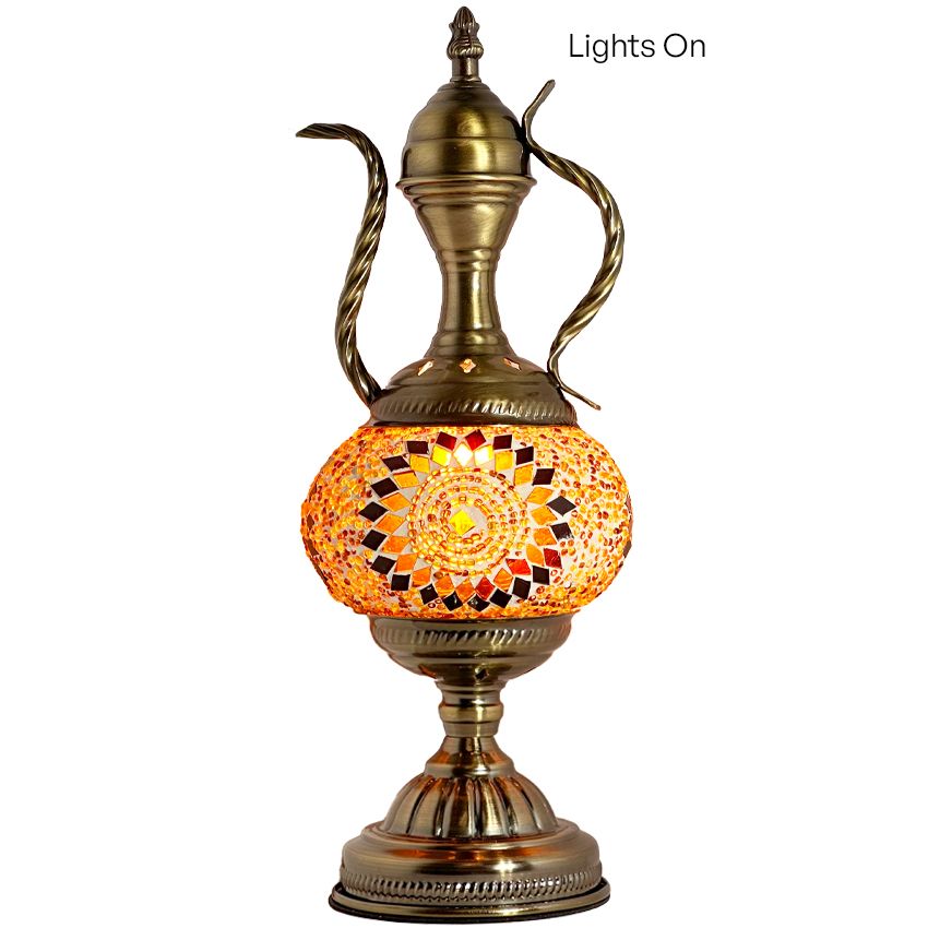 a lamp that is sitting on top of a table