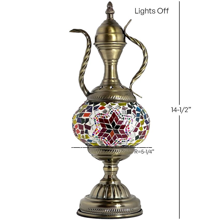 a brass vase with a mosaic design on it