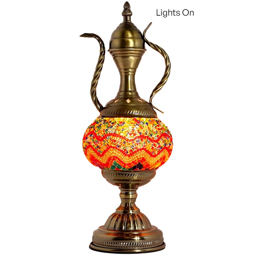 a lamp that is sitting on top of a table